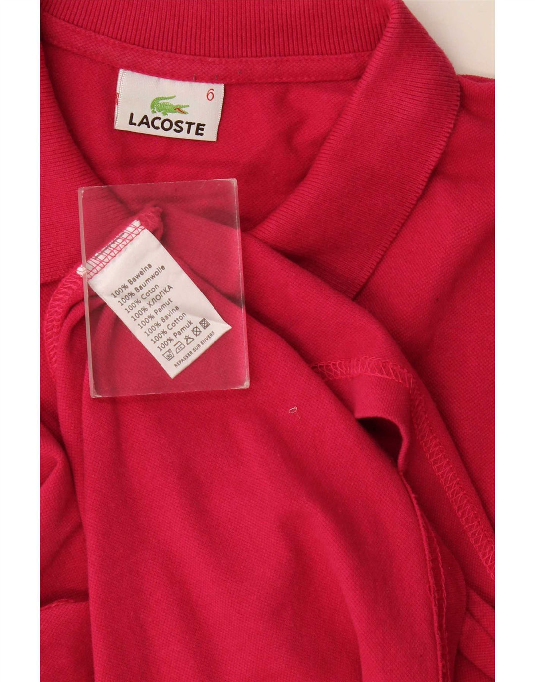 Lacoste Herren-Poloshirt, Größe 6 XL, rosa Baumwolle