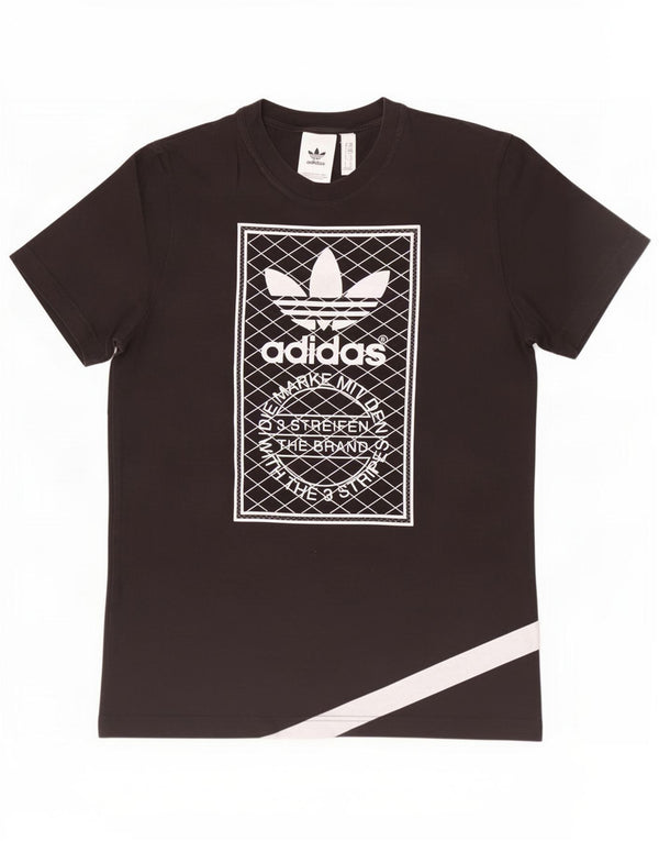 Adidas Mens Graphic T-Shirt Top Medium Black Cotton