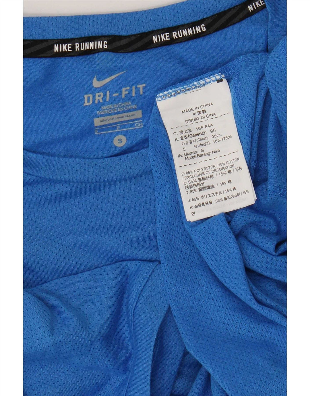 Nike Herren Dri Fit T-Shirt Top Small Blau Polyester