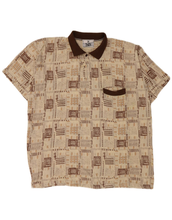 Vintage Herren Poloshirt XL Beige Viskose
