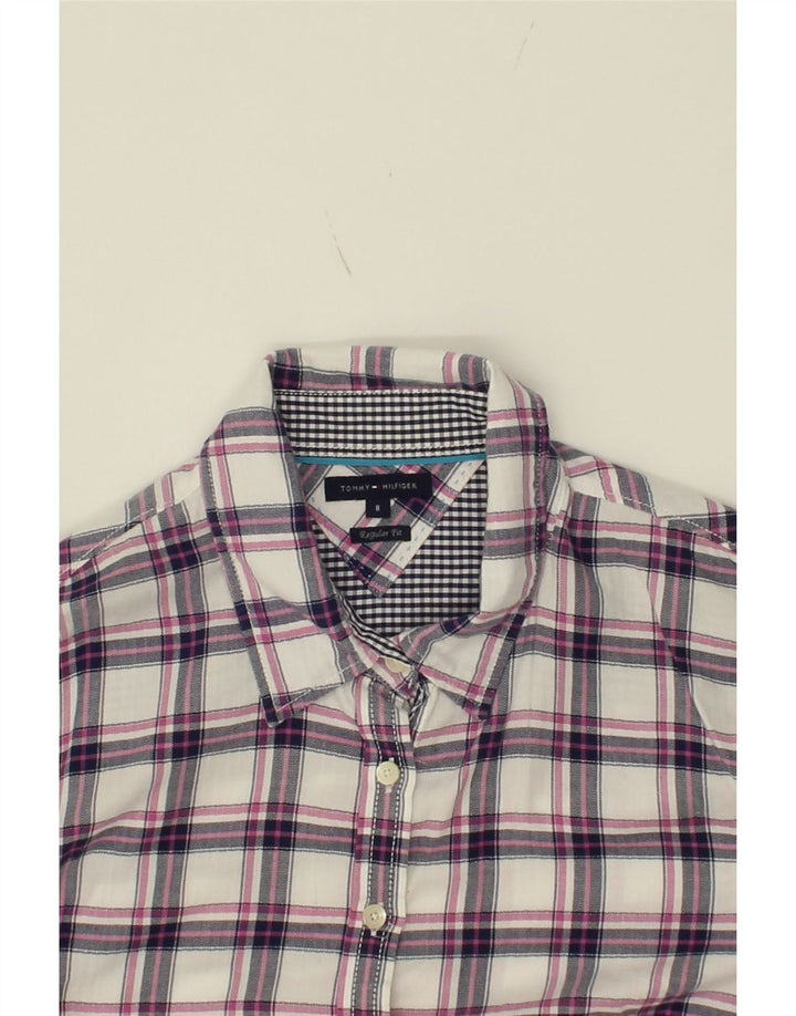 TOMMY HILFIGER Womens Regular Fit Shirt US 8 Medium Pink Check Cotton Vintage Tommy Hilfiger and Second-Hand Tommy Hilfiger from Messina Hembry 