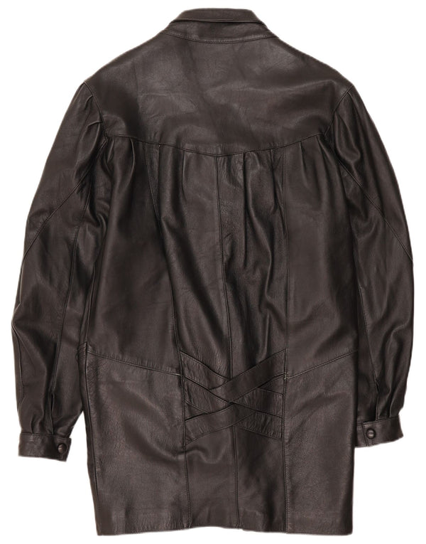 Trekway Damen Ledermantel UK 10 Small Schwarz