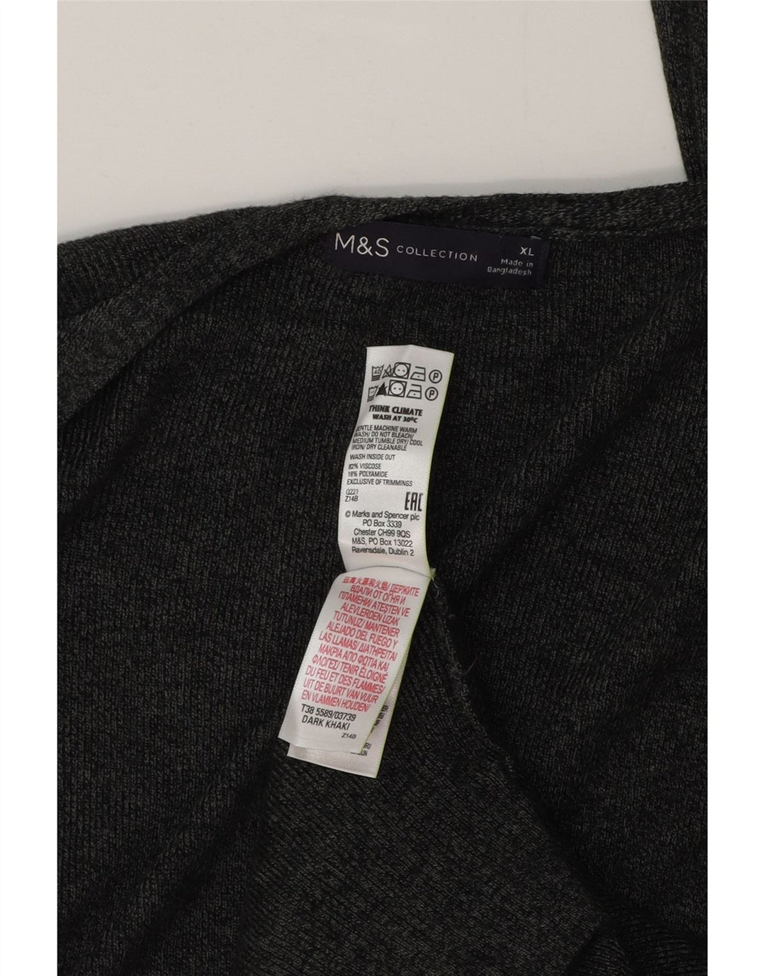 Marks & Spencer Damen-Strickjacke, übergroß, lang, Gr. 18, XL, Grau