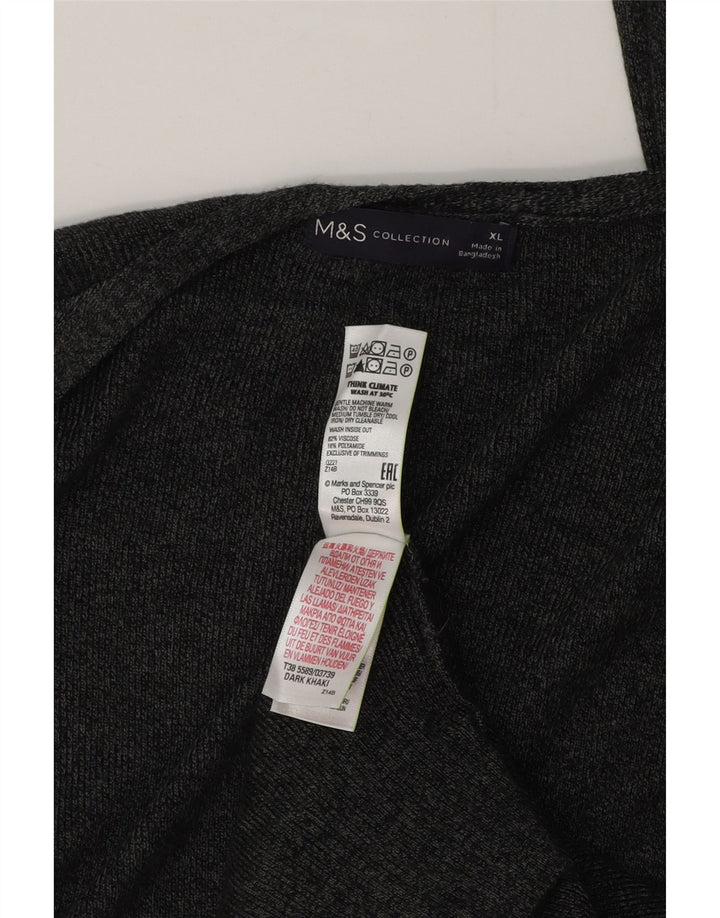 Marks & Spencer Damen-Strickjacke, übergroß, lang, Gr. 18, XL, Grau