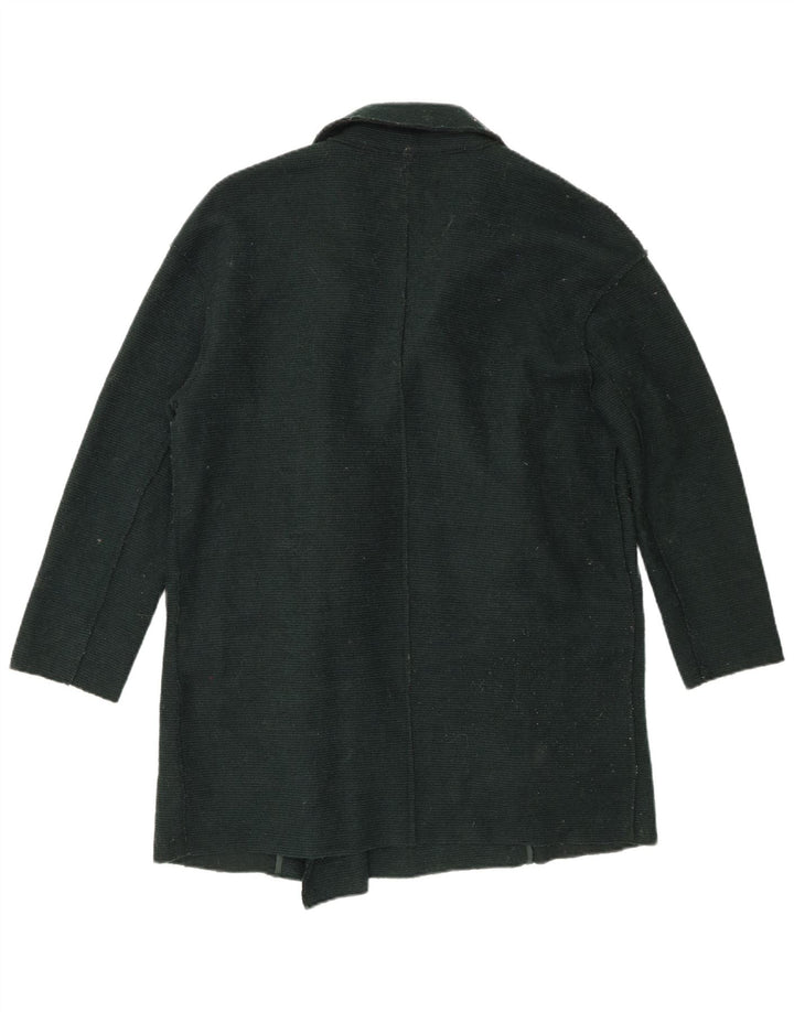 Zara Damen Übergroßer zweireihiger Mantel UK 10 Small Grün Polyester