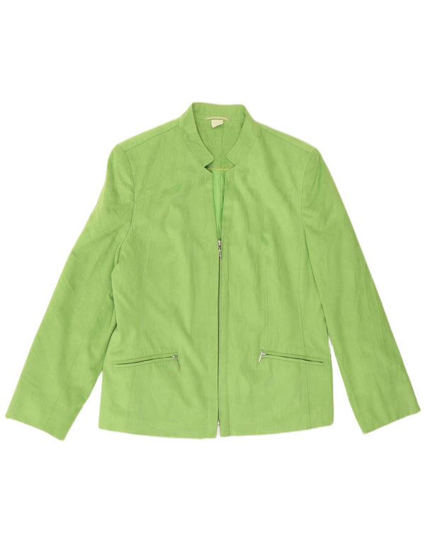 Vintage Damen Blazer Jacke UK 12 Mittelgrünes Polyester