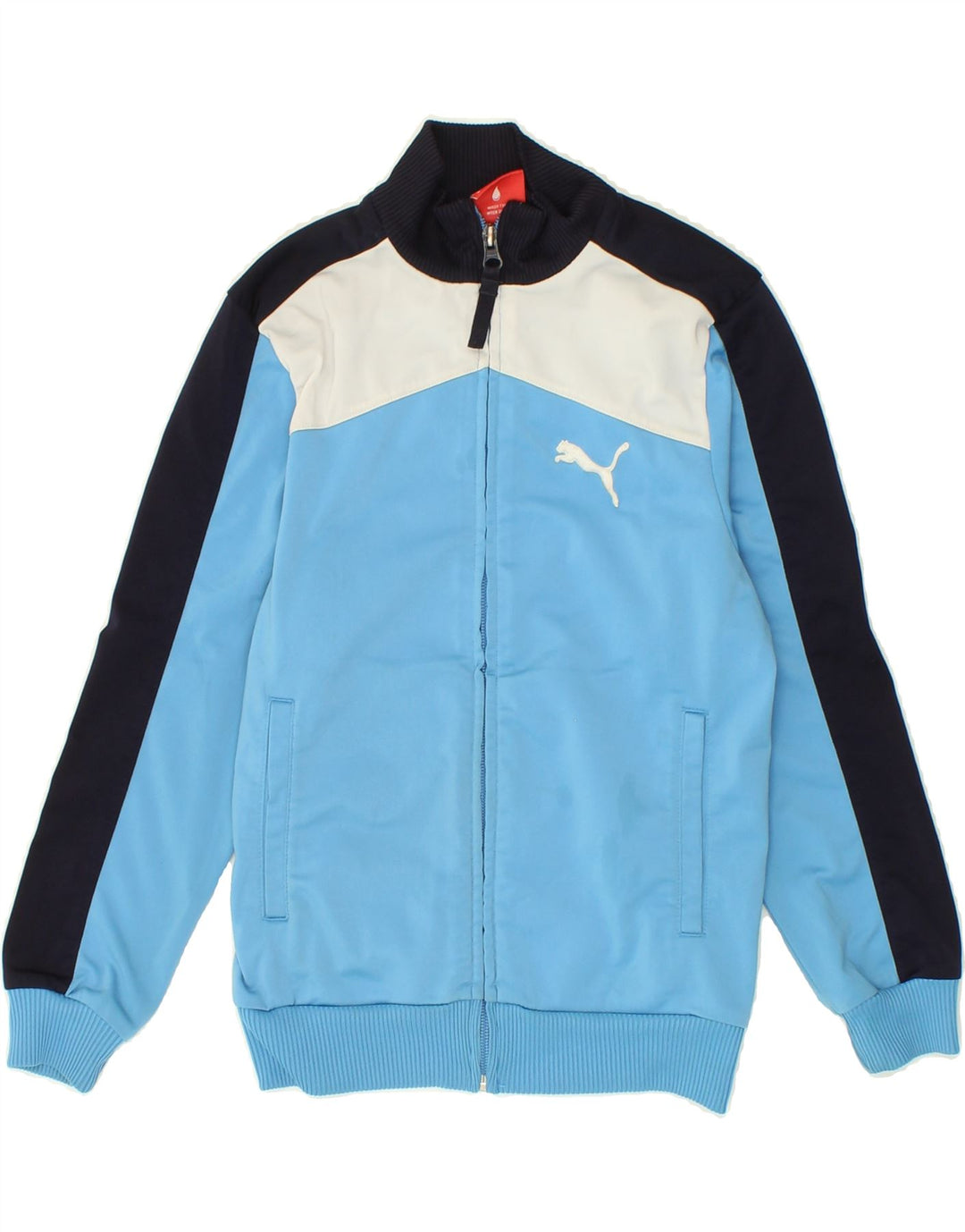 PUMA Boys Tracksuit Top Jacket 9-10 Years Blue Colourblock Vintage Puma and Second-Hand Puma from Messina Hembry 