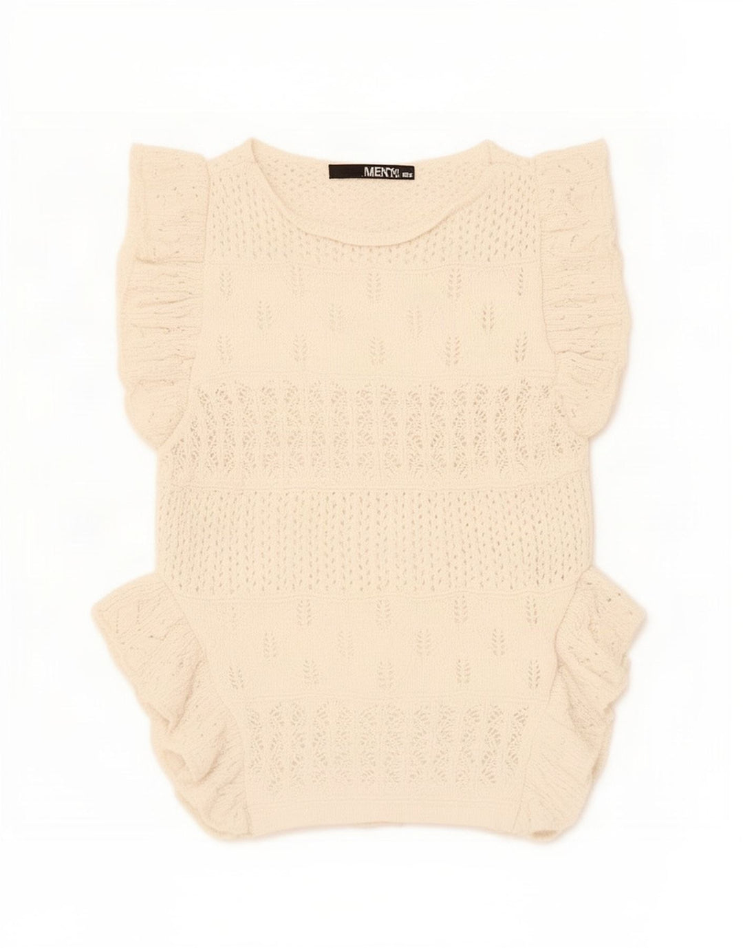Zara Damen Crop Vest Tank Top UK 8 Small Beige Polyester
