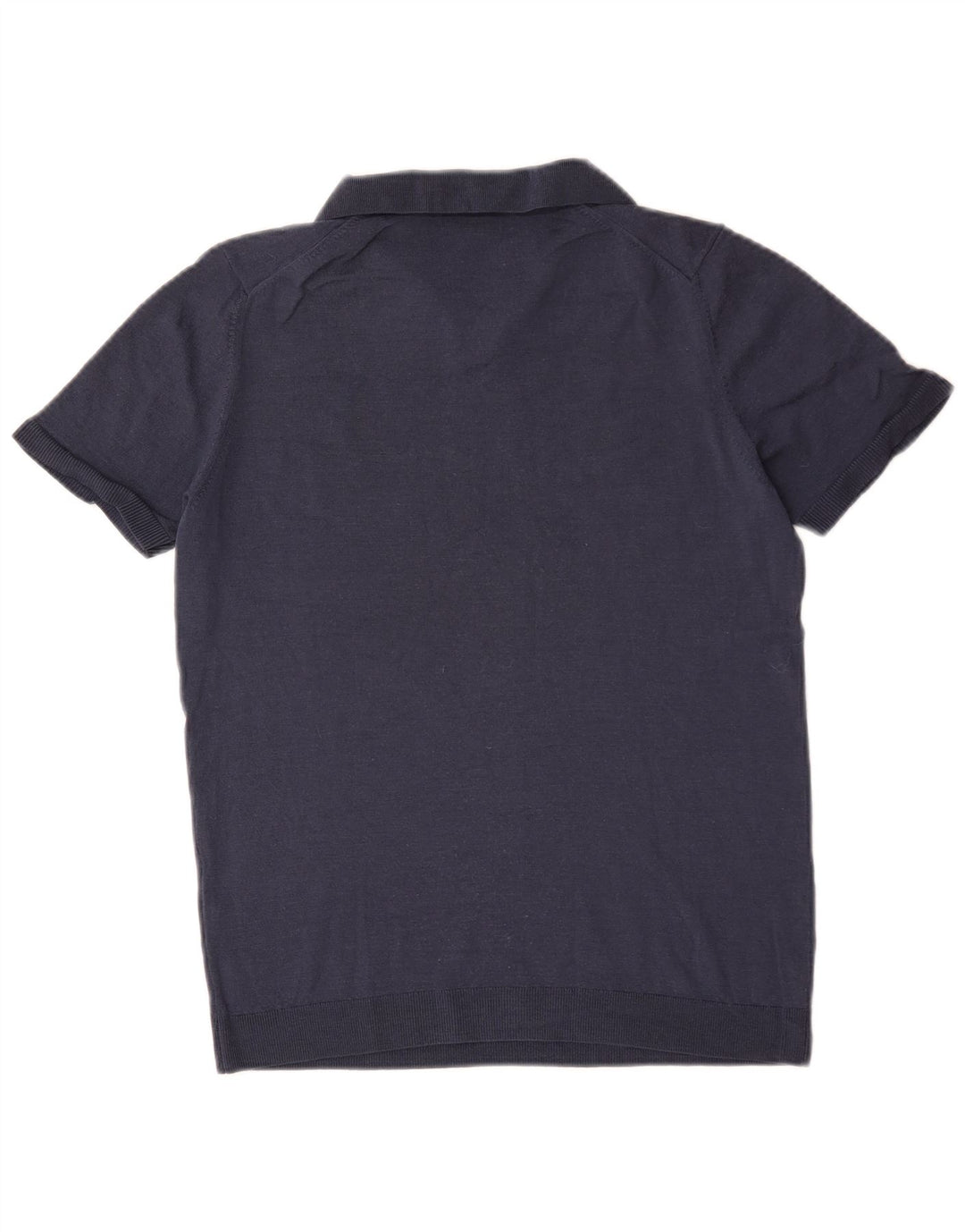 Massimo Dutti Herren-Pullover, kurzärmelig, Rollkragenpullover, Mittelblau