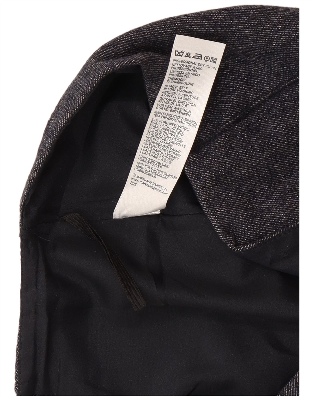 Marks & Spencer Damen Midirock UK 14 Medium W30 Marineblaue Wolle