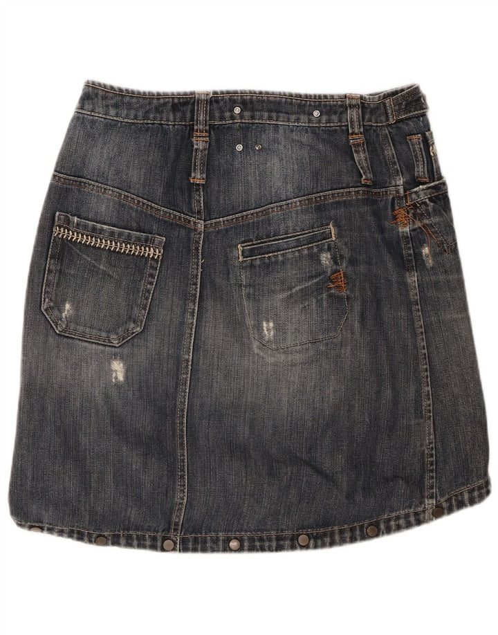 Stefanel Damen Jeansrock IT 40 Medium W30 Marineblaue Baumwolle