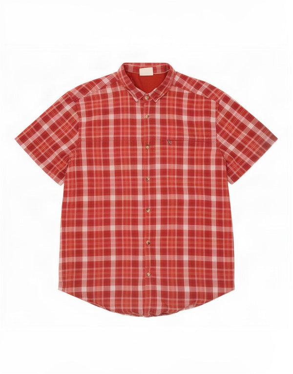 Mountain Warehouse Herren-Kurzarmhemd 3XL aus rot karierter Baumwolle