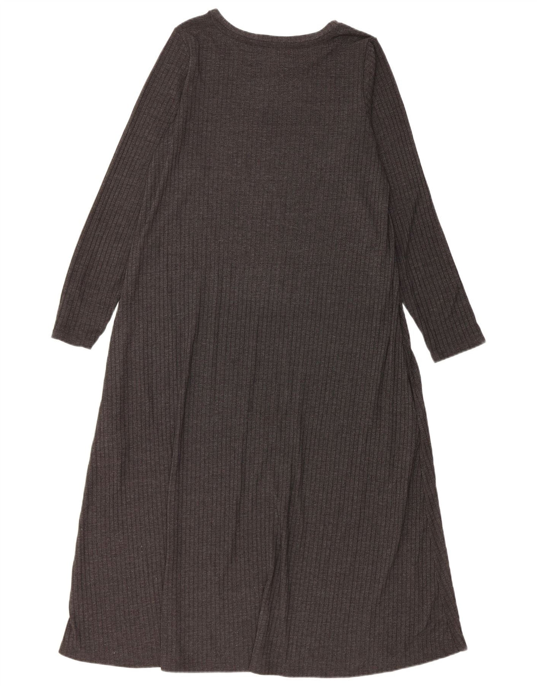 Marks & Spencer Damen-Maxikleid mit langen Ärmeln, Gr. 46, Grau, Polyester