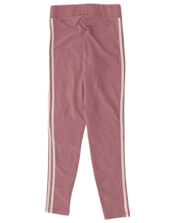 Adidas Damen Grafik-Leggings UK 10, klein, rosa, gestreift, Baumwolle, Sport