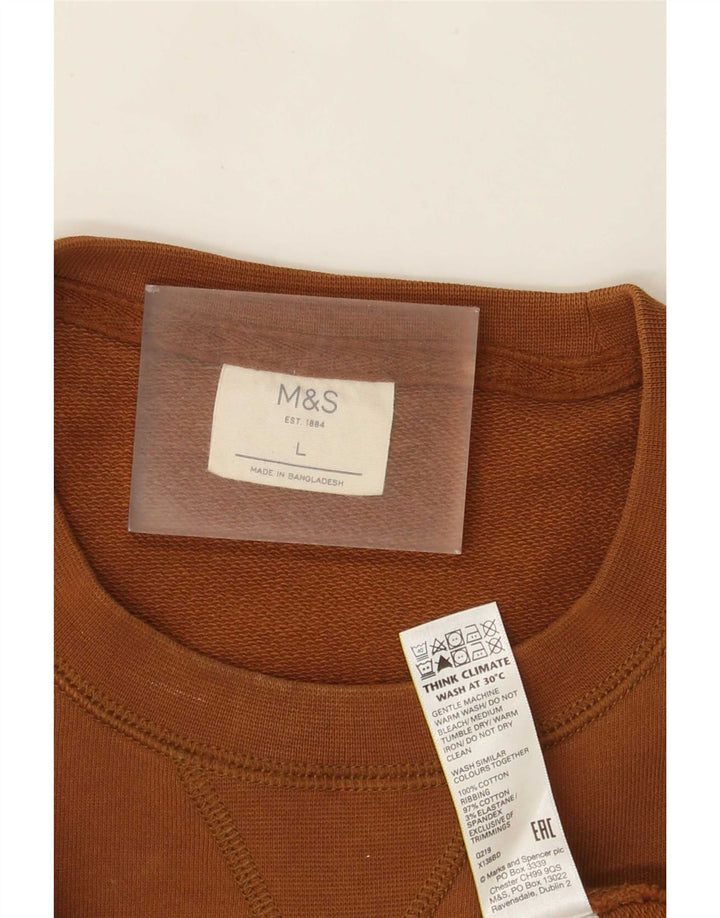 Marks & Spencer Herren-Sweatshirt, Pullover, groß, braune Baumwolle