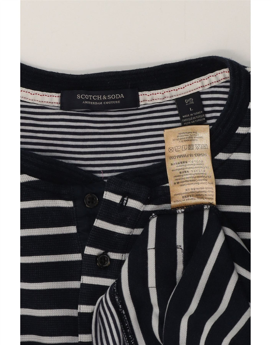 SCOTCH & SODA Herren-Oberteil, langärmelig, groß, marineblau, gestreift, Baumwolle