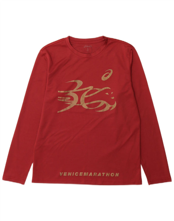 Asics Herren Venice Marathon Graphic Top Langarm Klein Rot
