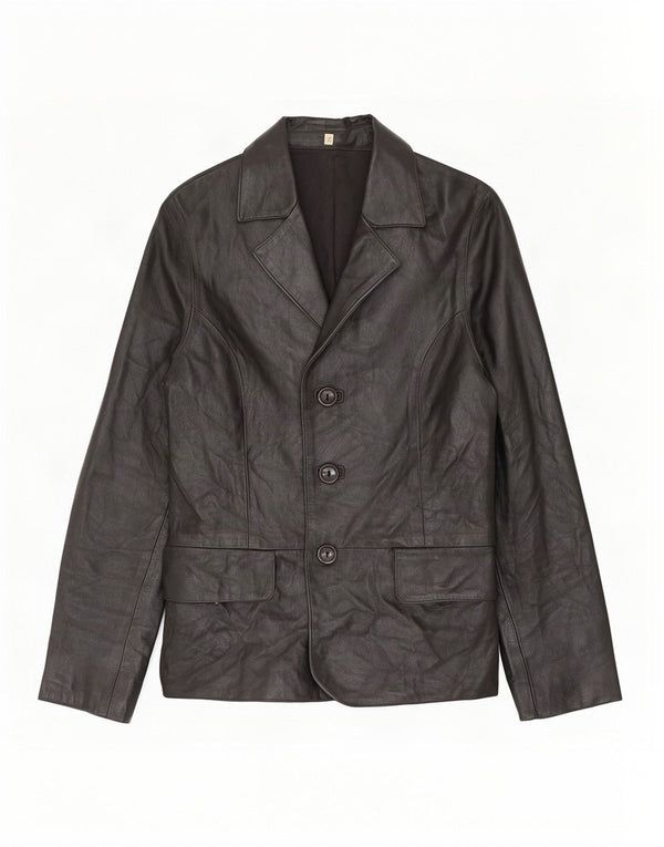 Vintage Damen Lederjacke UK 10 Small Schwarz