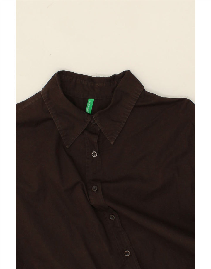 BENETTON Womens Shirt UK 18 XL Brown Cotton Vintage Benetton and Second-Hand Benetton from Messina Hembry 