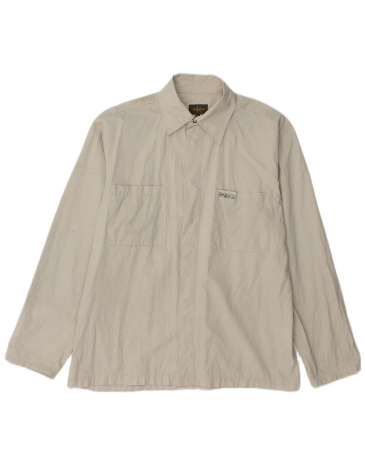 Calvin Klein Herrenhemd Große Beige Baumwolle