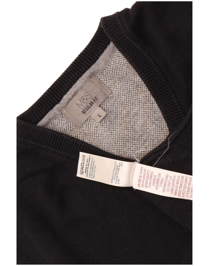 Marks & Spencer Herren-Tanktop mit normaler Passform, Größe L, Schwarz, Baumwolle