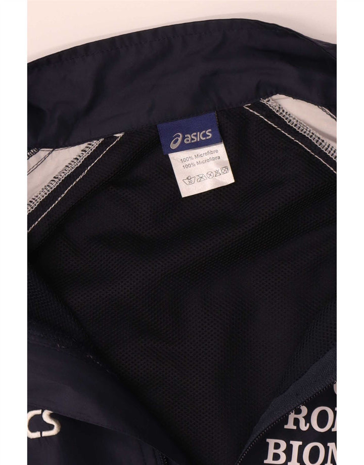Asics Herren-Trainingsanzug mit grafischem Oberteil, groß, Marineblau, Farbblock