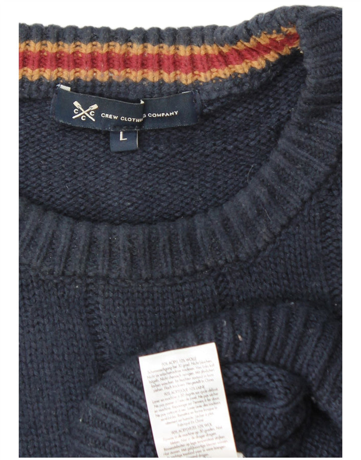 CREW CLOTHING Herren-Pullover mit Rundhalsausschnitt, Größe L, Marineblau, Acryl