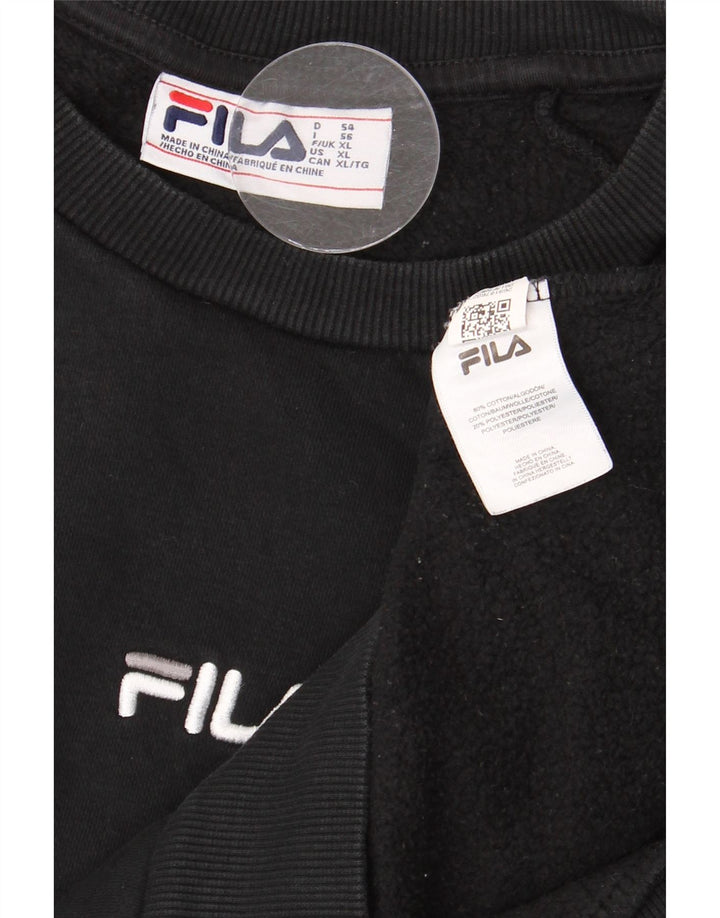 FILA Herren Grafik-Sweatshirt-Pullover XL aus schwarzer Baumwolle