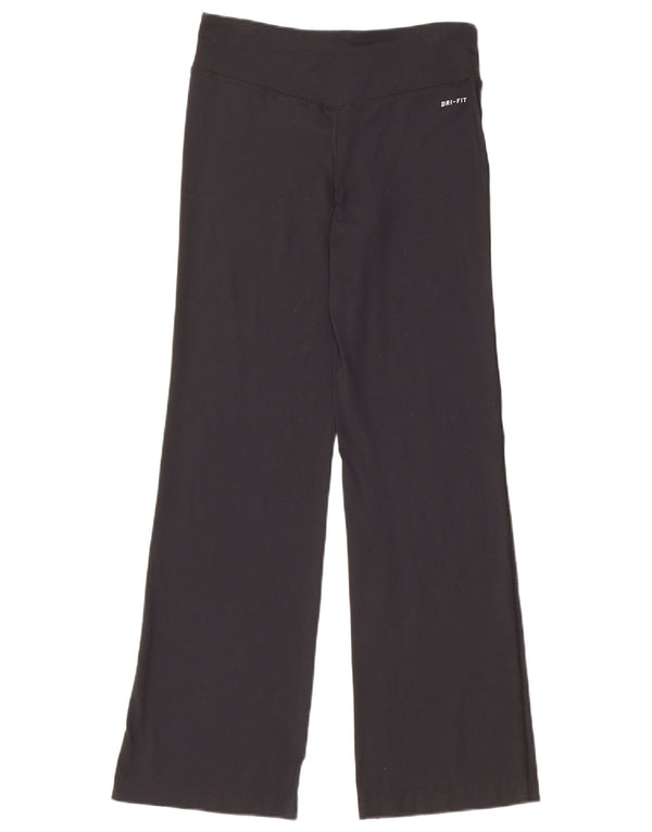 Nike Damen Dri Fit Trainingshose mit weitem Bein, UK 6 XS, schwarzes Nylon