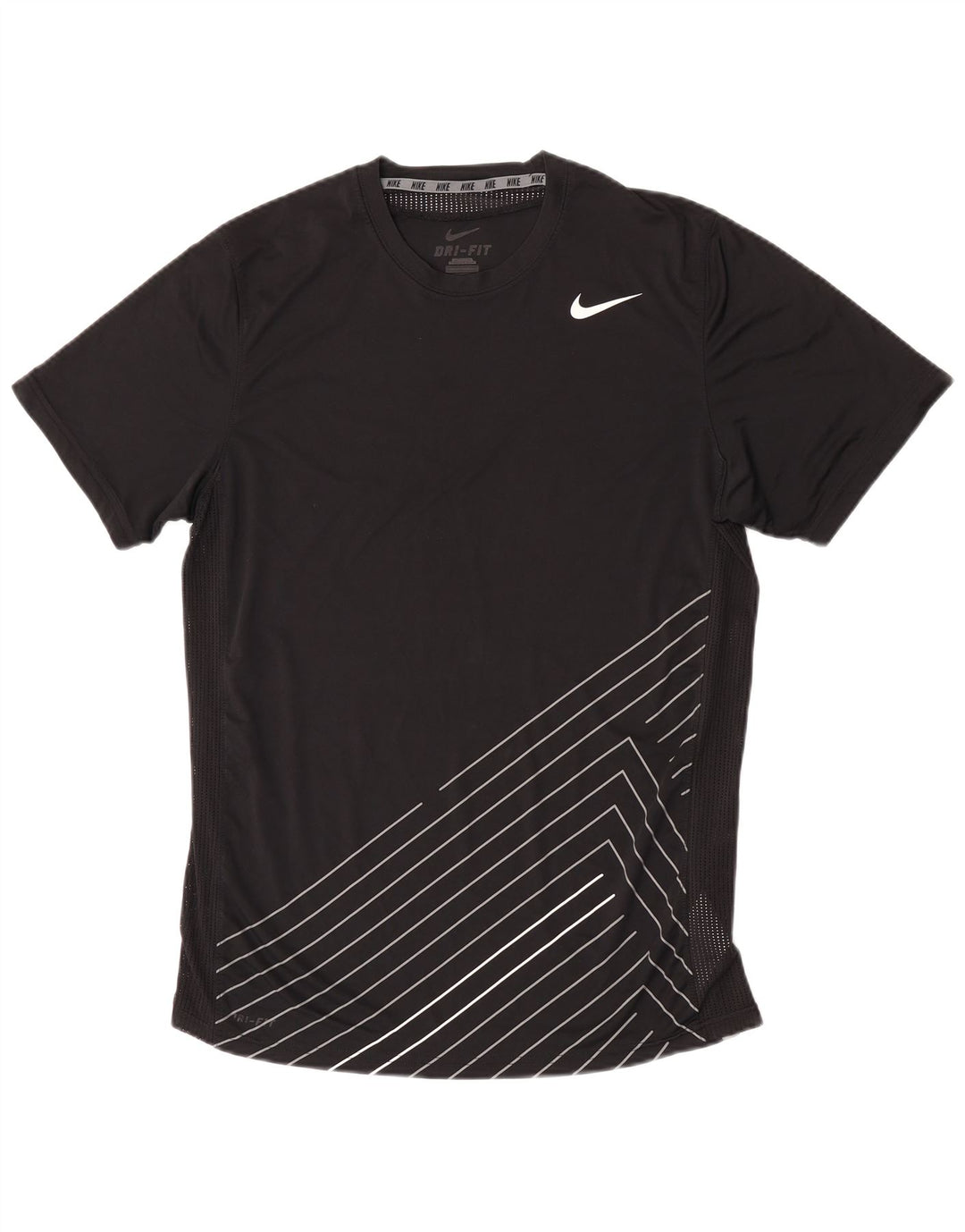 Nike Herren Dri Fit T-Shirt Top Mittelschwarz gestreift Polyester