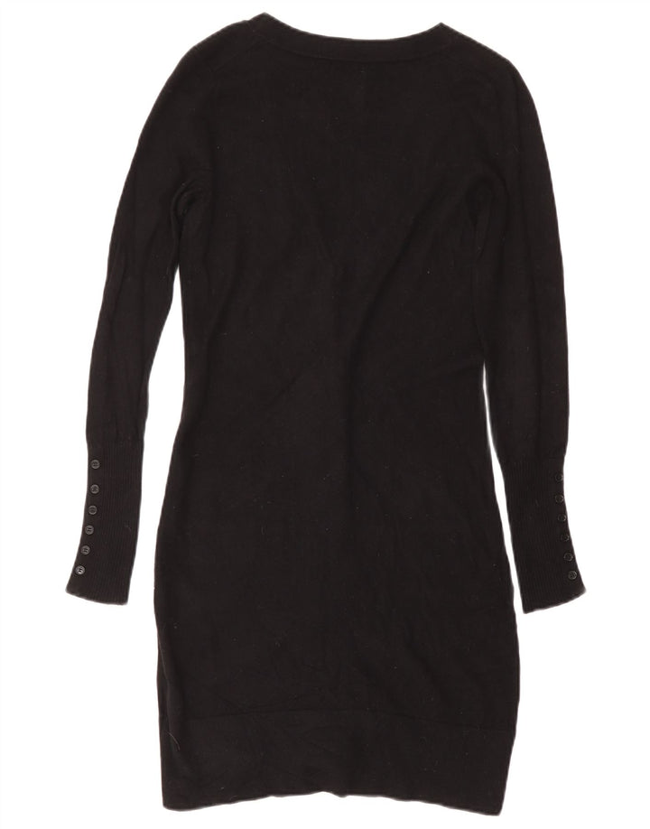 Sun68 Damen Longline-Cardigan-Pullover UK 12 Mittelschwarze Baumwolle