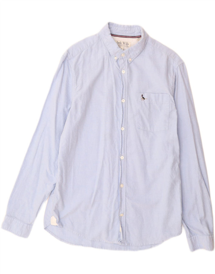 Jack Wills Slim-Fit-Hemd für Herren aus mittelblauer Baumwolle