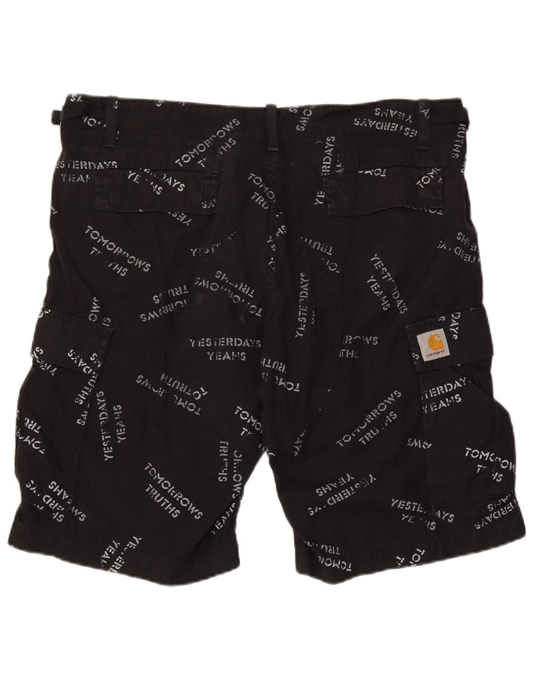 CARHARTT Herren Graphic Cargo Shorts W34 Große schwarze Baumwolle