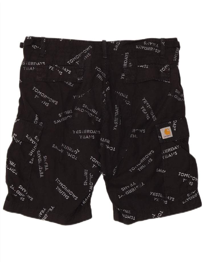 CARHARTT Herren Graphic Cargo Shorts W34 Große schwarze Baumwolle