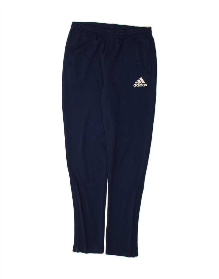 ADIDAS Boys Climalite Tracksuit Trousers 13-14 Years Navy Blue Polyester Vintage Adidas and Second-Hand Adidas from Messina Hembry 