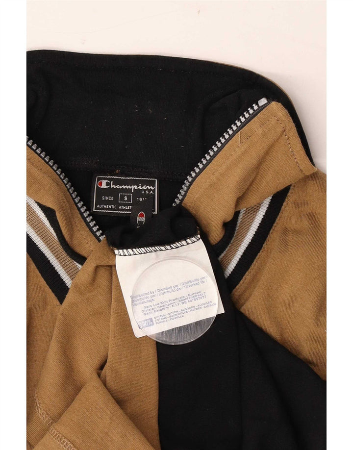 Champion Herren-Oberteil mit Reißverschluss, langärmlig, klein, beige, Colourblock-Baumwolle