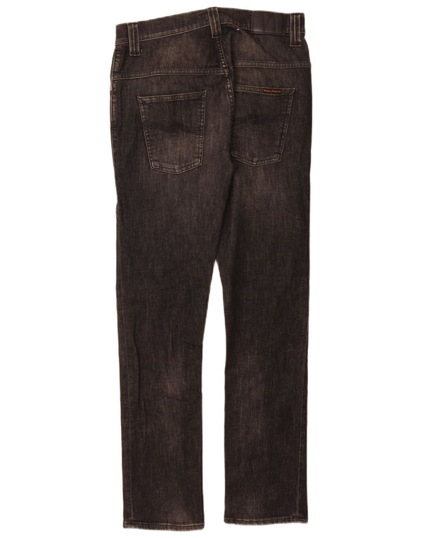 NUDIE Damen Slim Jeans W30 L30 Graue Baumwolle