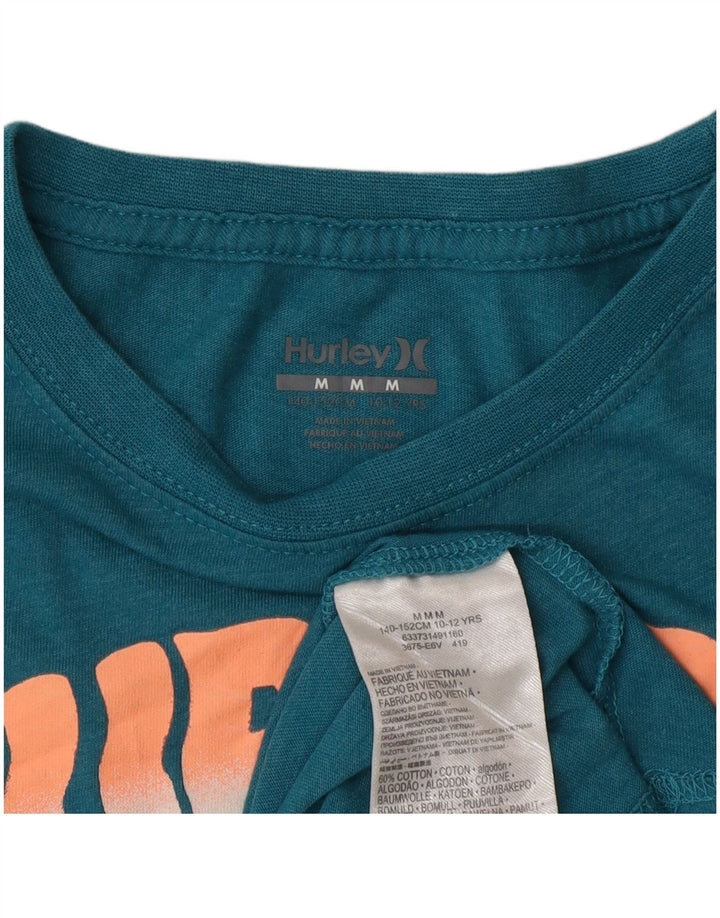 Hurley Grafik-T-Shirt für Jungen, 10–11 Jahre, mittelblaue Baumwolle