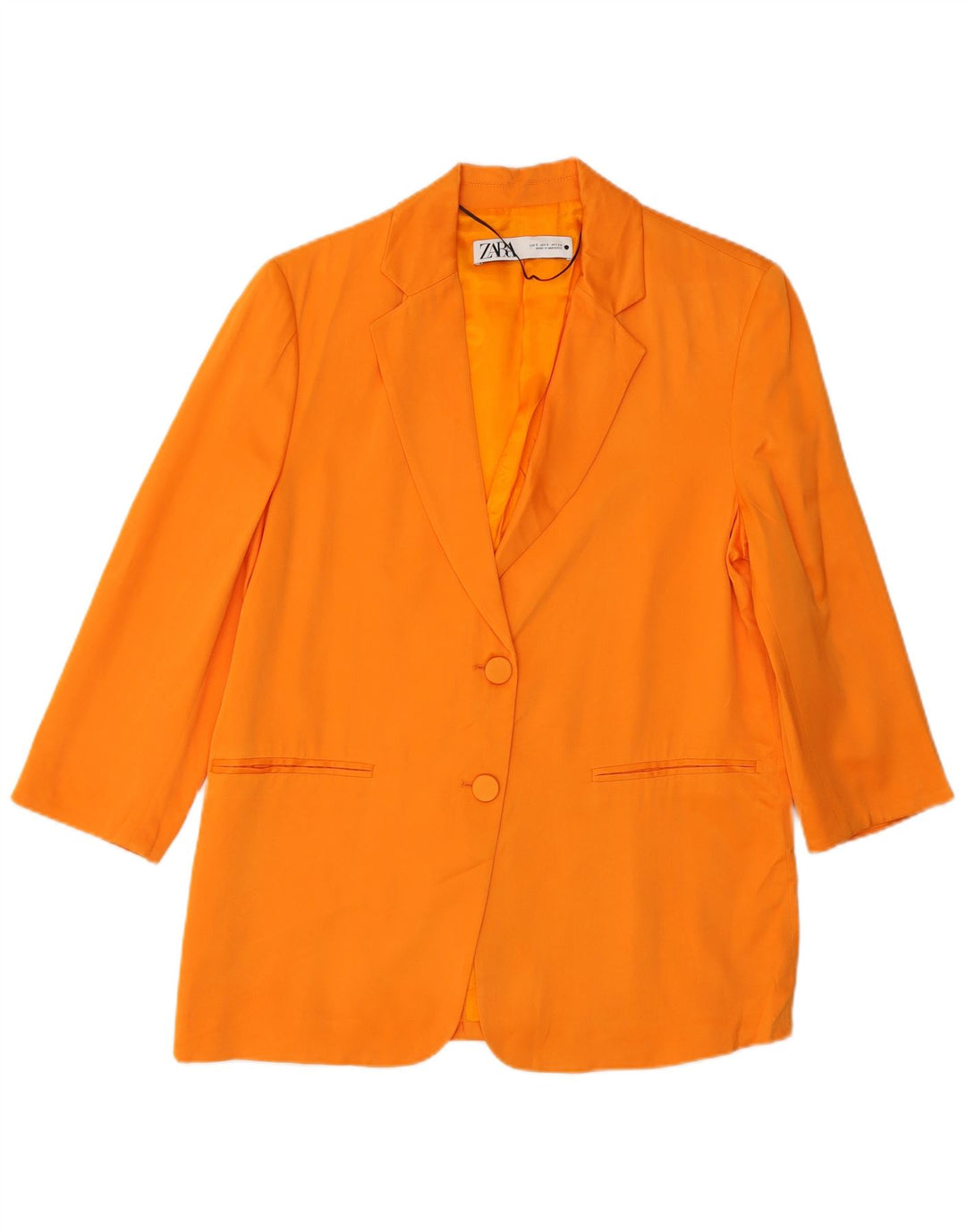 Zara Damen-Blazer mit zwei Knöpfen, übergroß, Gr. 10, Größe S, Orange, Viskose
