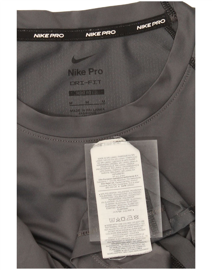 Nike Herren Dri Fit Top Langarm Mittelgraues Polyester