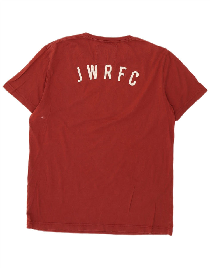 JACK WILLS Mens Graphic T-Shirt Top Large Maroon Cotton