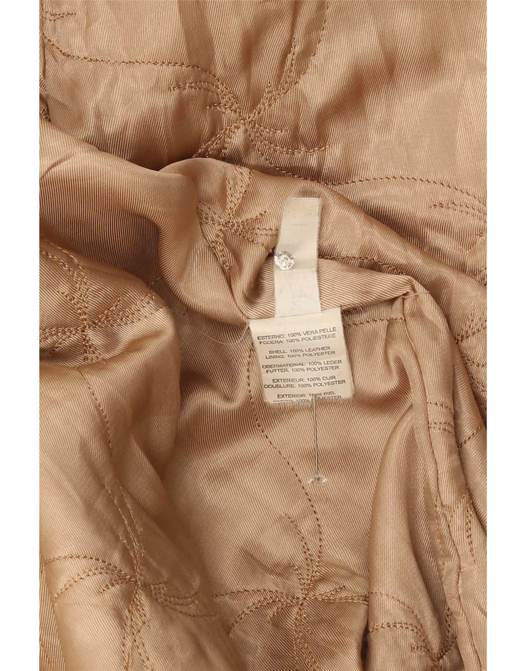 Vintage Damen Ledermantel EU 50 3XL Beige Classic