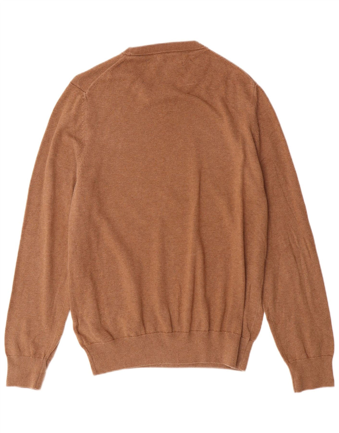 Marks & Spencer Herren-Pullover mit Rundhalsausschnitt, mittelbraune Baumwolle