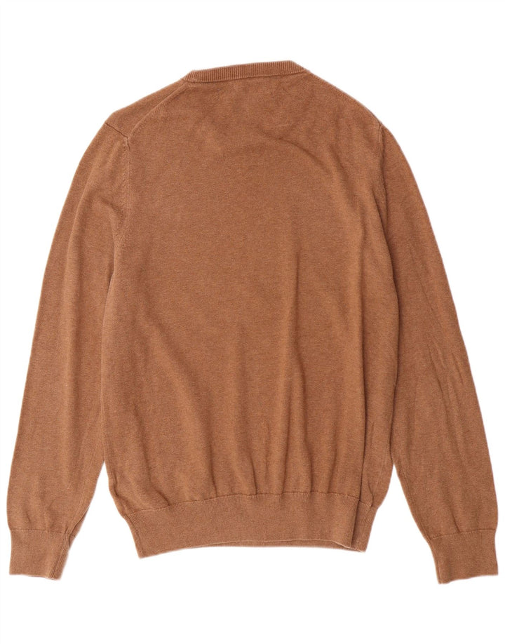 Marks & Spencer Herren-Pullover mit Rundhalsausschnitt, mittelbraune Baumwolle