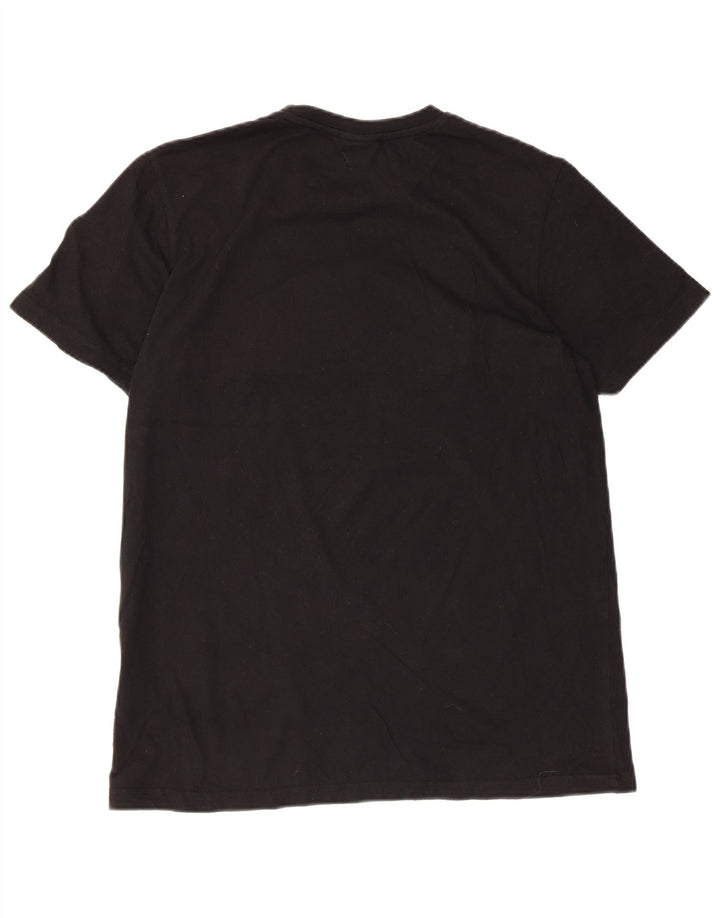 ELLESSE Womens Graphic T-Shirt Top UK 14 Medium Black Cotton