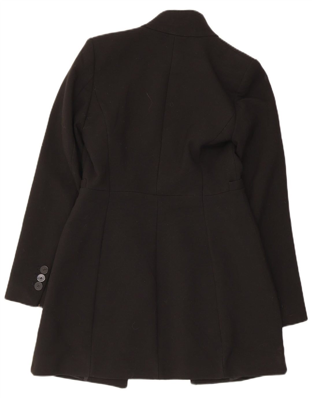 Zara Womens Open Overcoat UK 6 XS Schwarz Polyester