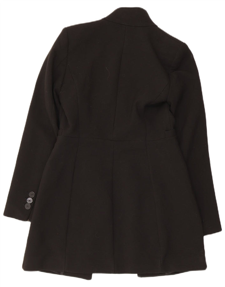 Zara Womens Open Overcoat UK 6 XS Schwarz Polyester