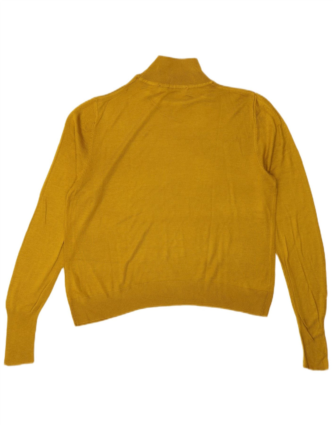 Zara Damen-Pullover mit Rollkragen, übergroß, Gr. 10, klein, gelbe Viskose