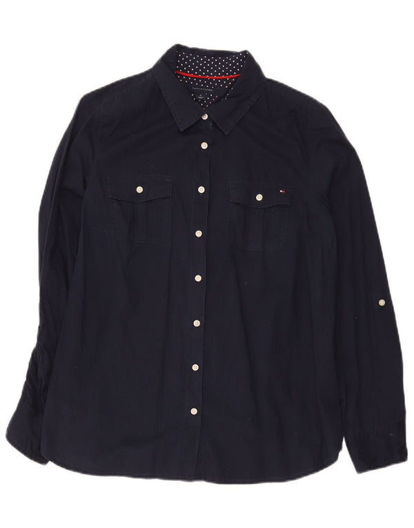 Tommy Hilfiger Damen Hemd UK 14 Medium Marineblau
