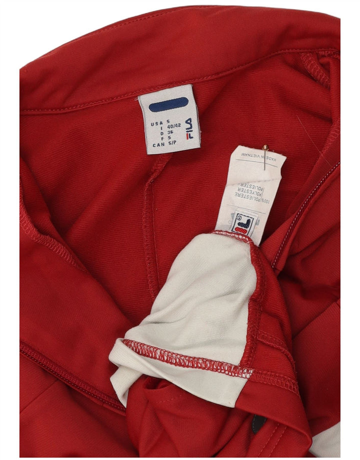 FILA Damen-Trainingsanzug-Oberteil, übergroß, Jacke, UK 10, Größe S, Rot, Farbblock